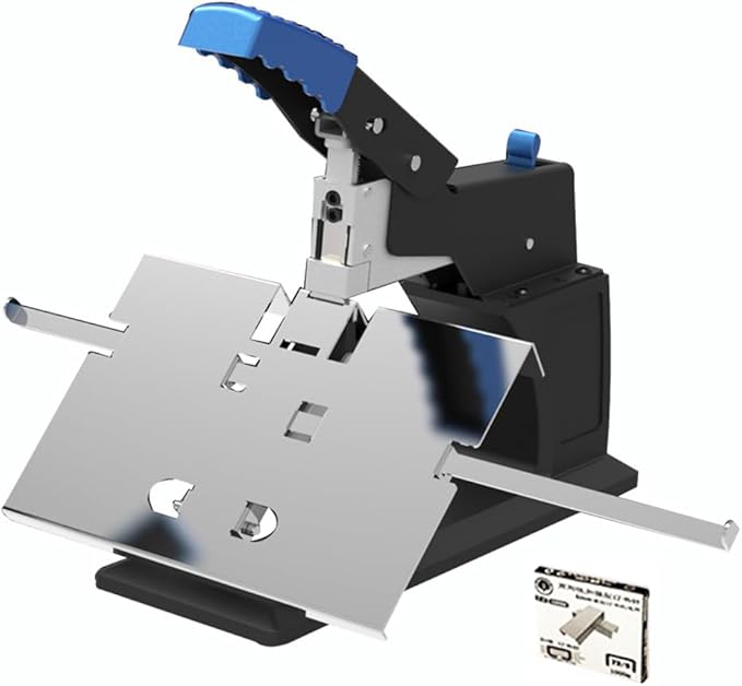 Heavy Duty Stapler Manual, Metal Desktop Stapler with Stoppers for Flat & Saddle Stapling, Max. Thickness 6.5mm