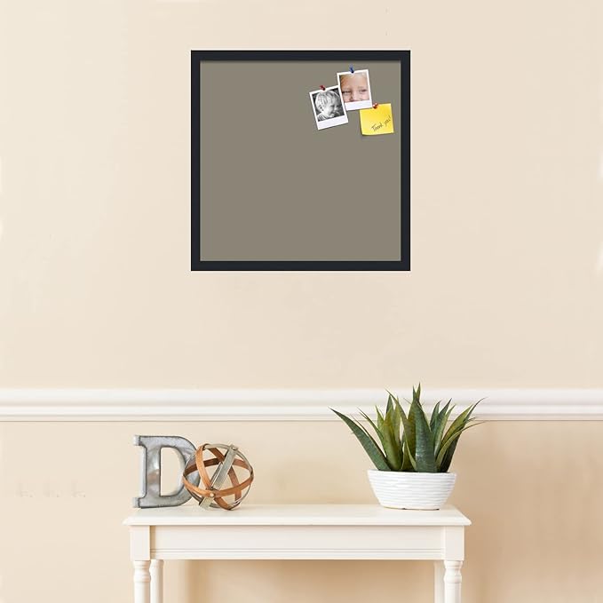 PinPix 20x20 Inch Cork Bulletin Board. This Decorative Framed Pin Board Comes with Pewter Design and a Satin Black Frame. Ideal for Home Office Decor or Message Board (PinPix-1812)
