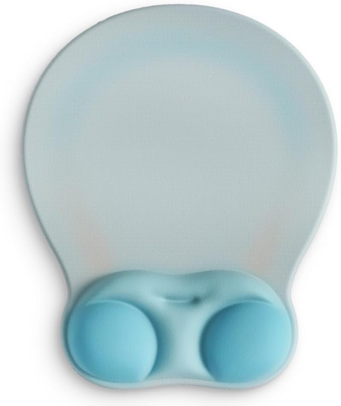 Ergonomic Mouse Pad with Wrist Rest Support&Gel Cushion for Desk; Cute Computer Decor Accessories for Women. Small Mousepad Mat Laptop Pads for Office&Home. Ergo Supplies & Aesthetic (05Azure Dream)