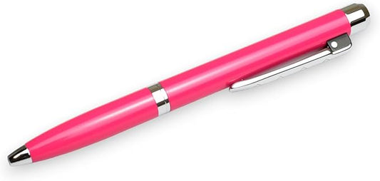 Model 28 Shortstock, Small Medium Tip Ballpoint Pen, Metal with Lacquer, Black Ink, 6 colors (Hot Pink)