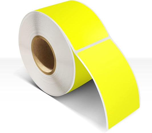 Rectangle Labels Sticker 3×5 Inch Vinyl Floor Stickers Color Coding Name Tags Roll Removable 200 PCS, Yellow