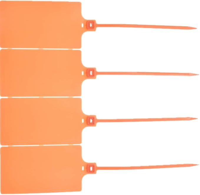 Plastic Seals Shipping Tags Logistics Use Big Sign Tie Large Label Tie, 255mm Total Length, Package of 100pcs (Orange)