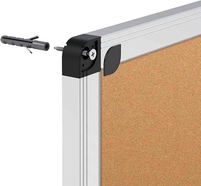 VIZ-PRO Cork Notice Board, 36 X 24 Inches, Silver Aluminium Frame