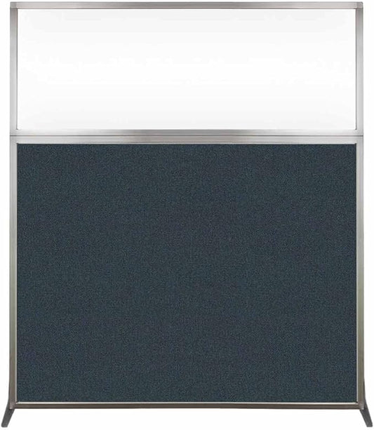Versare Hush Screen Portable Room Divider | Workstation Wall Divider | Freestanding Privacy Hush Panels | Clear Windows | Fabric Office Divider Screen | Great for Room Separation