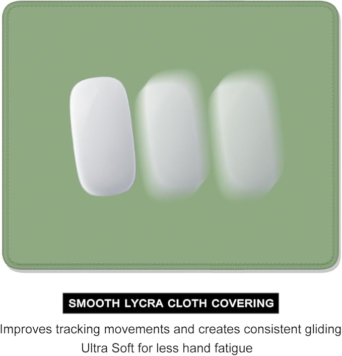 Auhoahsil Green Mouse Pad, 12 x 10 Inch Square Mousepad, 3mm Thick Rubber Mouse Mat with Pretty Design, Premium-Textured Non-Slip for Gaming Work Office Wireless Mouse Men Women