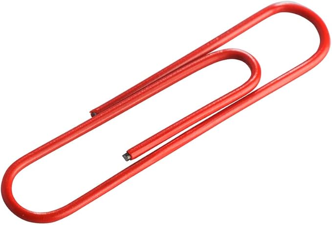 JAM PAPER Colorful Jumbo Paper Clips - Large 2 Inch - Red Paperclips - 75/Pack