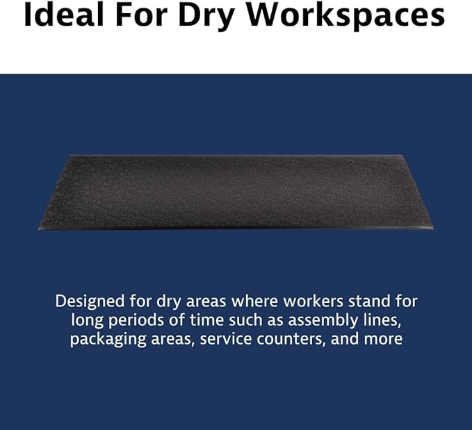 Notrax 411 Sof-Tred™ 3' x 5' x 9/16" Anti Fatigue Mat, Enhanced Slip Resistance with Beveled Edges and Pebbled Surface, Ideal for Industrial and Commercial Workplaces, Black, 411S0435BL