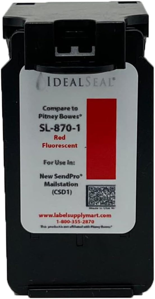 IDEALSEAL Replacement Postage Ink for SL-870-1 Red Ink Cartridge for New SendPro Mailstation (CSD1) (1 Pack)