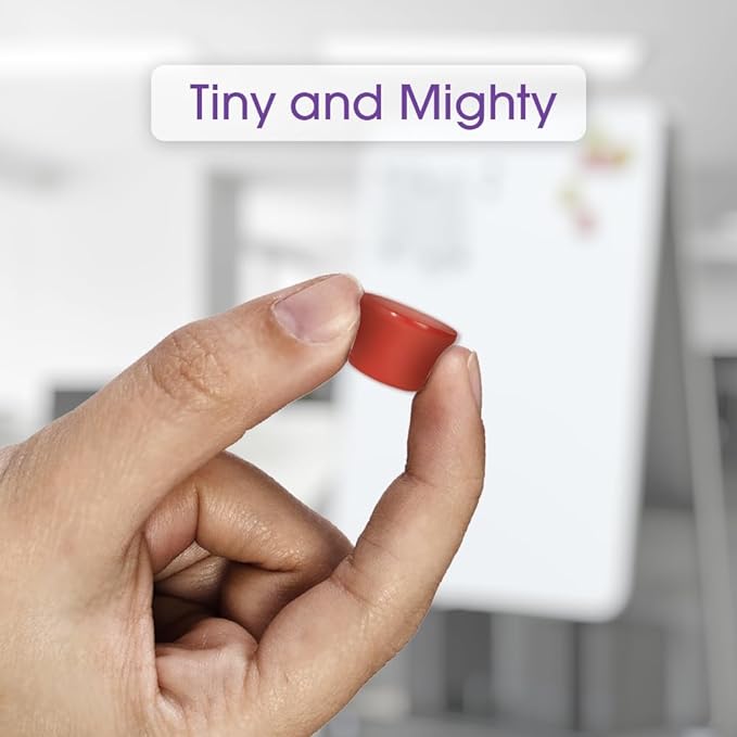 Strong Magnets for Whiteboard, Glassboard and Fridge (Red, 8 Pack, Small). N54 Neodymium Rare Earth Heavy Duty Magnets for Home and Office Supplies.