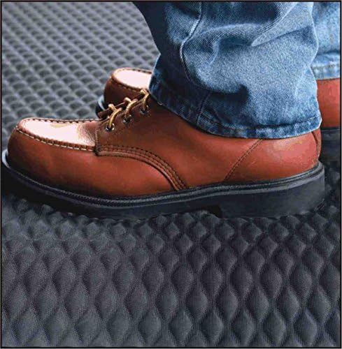 American Floor Mats Hog Heaven Premium 7/8" Black & Black Border 4' x 6' Nitrile Backed Anti-Fatigue Comfort Mat