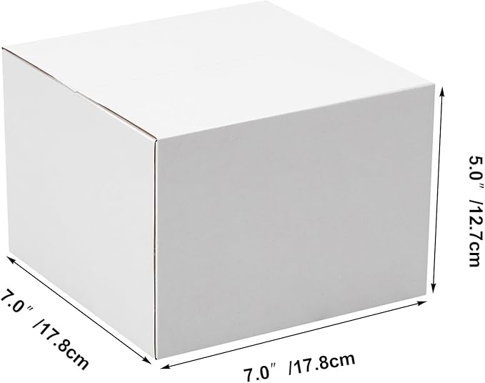 7x7x5 Shipping Boxes Set of 40, White Kraft Corrugated Cardboard Boxes Mailers for Packaging, Small Moving Box(17.8x17.8x12.7 cm)