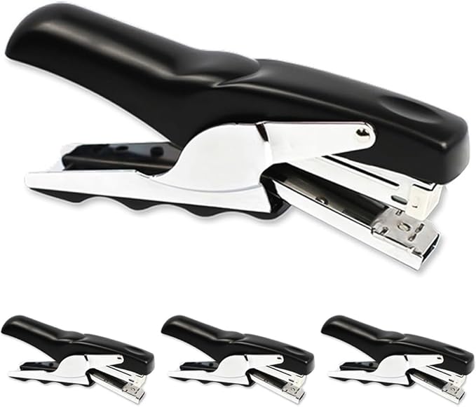 Stapler with 1000 Staples-Plier Stapler Save 60% Power,Good for Stapling at Home School or Warehouse (Black 4 Pack)