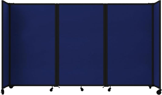Versare Room Divider 360 Portable Wall Partition | Folding Panels | Large Freestanding Divider | Locking Wheels | Temporary Room Separator