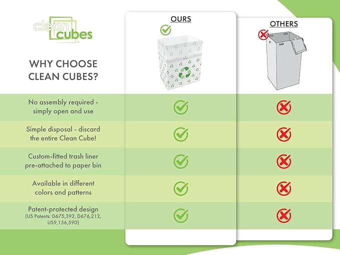 | 13 Gallon Disposable Trash Cans (3-Pack) with Fitted Trash Bags - Reusable Garbage and Recycling Bins for Parties, Events, and More (Recycle- 17" Height x 13.5" Width x 10" Depth)