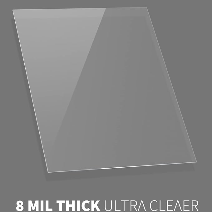 Binditek 100 Pack 8 Mil Ultra Clear Report Covers, Polythylene Terephthalate, 8.5 x 11 Inches, Letter Size, Square Corners, Un-Punched, for Students and Coworkers