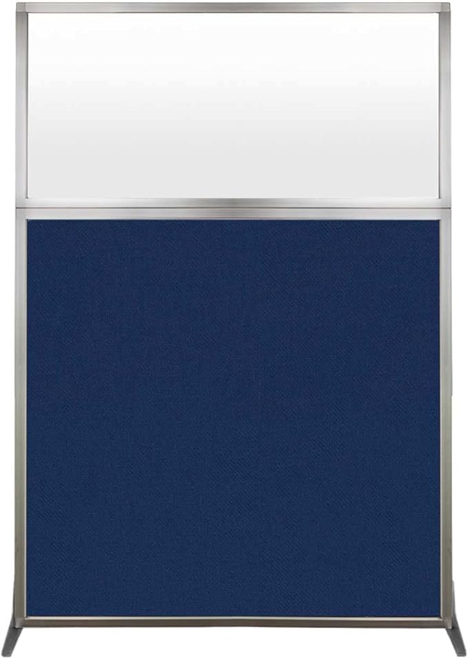 Versare Hush Screen Portable Room Divider | Workstation Wall Divider | Freestanding Privacy Hush Panels | Frosted Windows | Fabric Office Divider Screen | Great for Room Separation
