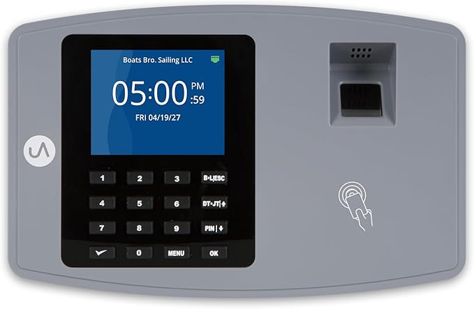 uAttend BN6000 Biometric Time Clock System for Small Business with Cloud-Based Employee Timecards