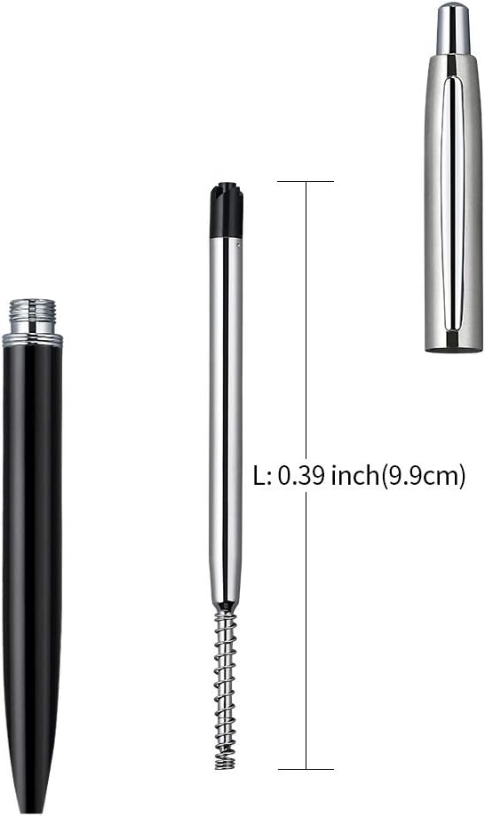 ChaoQ Ballpoint Pen, 3 Pcs Retractable Metal Ballpoint Pens, for Gift, Business, Office, 1.0mm Medium Point Black Ink, 6 Extras Replaceable Metal Refills, (3 Pens and 6 Refills) - Black, White, Gray