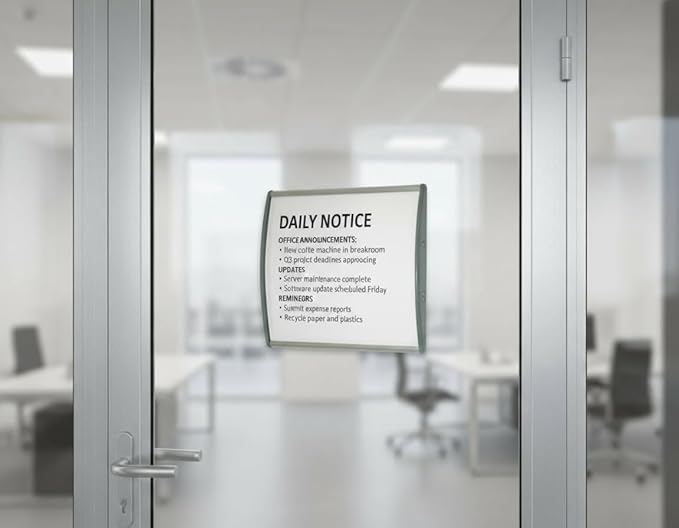 SET OF 5, WALL DOOR MOUNT SIGN HOLDER NAME PLATE FRAME DISPLAY CURVATURE PLAQUE SILVER ALUMINUM 4.00" W x 4.0" H