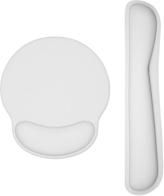 Dapesuom Keyboard Wrist Rest and Mouse Pad with Wrist Support, Memory Foam Cushion for Keyboard and Mouse Set, Ergonomic Desktop Pad Rests with Non Slip Base for Easy Typing & Pain Relief, Space Gray