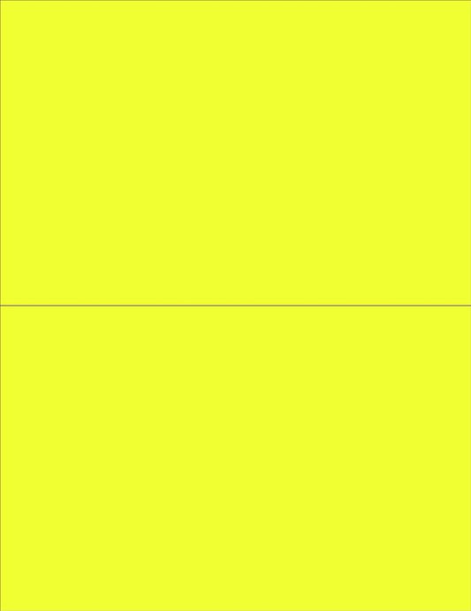 NextDayLabels - 8-1/2 x 11 Neon Color High Light Fluorescent Labels for Laser & Inkjet Printer (Yellow Fluorescent, 8-1/2" x 5-1/2" - 2 Per Page | 50 Labels)