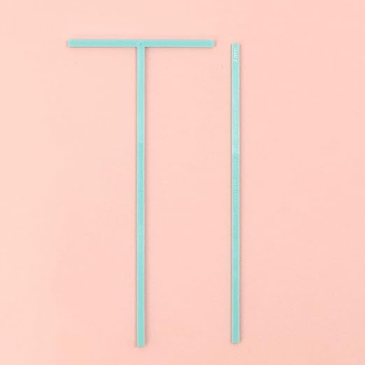 Craftelier - Complete Bookbinding Ruler Kit - Includes L Ruler + T Ruler + Spacing Guide + Corner Cutting Square + Case + Instruction Manual - Turquoise Color