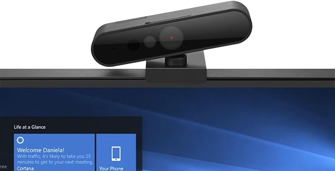 Lenovo HD 1080p Webcam (510 FHD)- Black w/ 4X Digital Zoom, 95° Wide Angle, 360° Rotation Pan & Tilt, Dual Microphones & Windows Hello