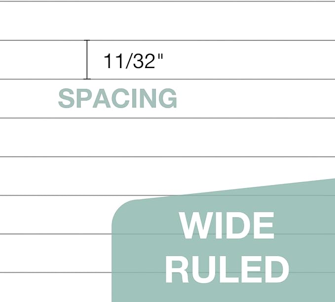 POPRUN Loose Leaf Paper, 8.5" x11" Wide Ruled, 100GSM / AA Grade Bulk Lined Filler Sheets, 3 Hole Punched for Binder Notebook, Office School Supplies, 3 Pack (300 Sheets)