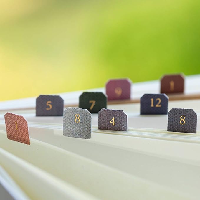 10 Sheets Self Adhesive Tabs Gradient Color Stickers Monthly Calendar Index Tabs for Planners, Journal, Notebook, Agendas and Organizers, Office Supplies (Knight)