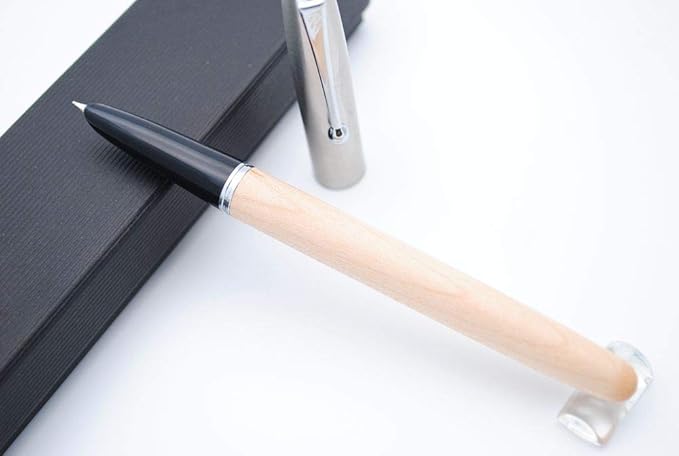 JINHAO 51A Wooden Fountain Pen Steel Cap (Hard Maple, Extra Fine Nib 0.38mm)