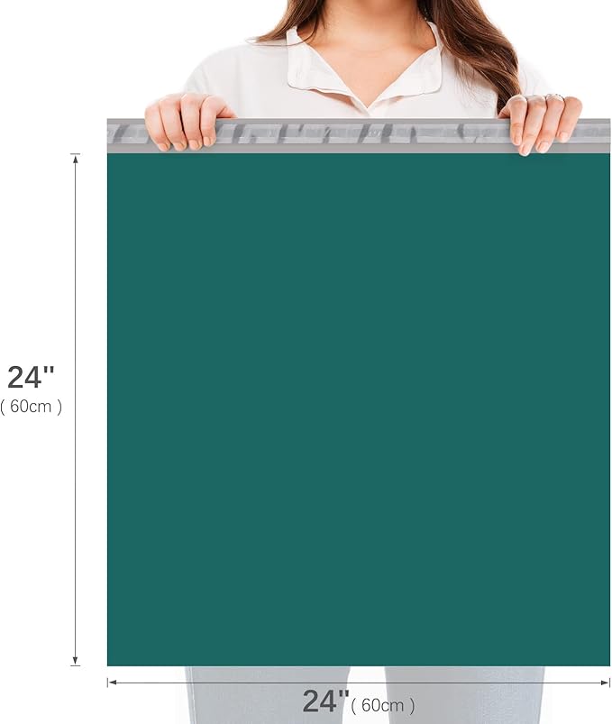 Fuxury Large Poly Mailers 24x24 Inch 100 Pcs, Waterproof Shipping Bags for Clothing, Strong Adhesive Shipping Envelopes for Small Business, Self Seal Mailers Poly Bags Mailing Bags Forest Green