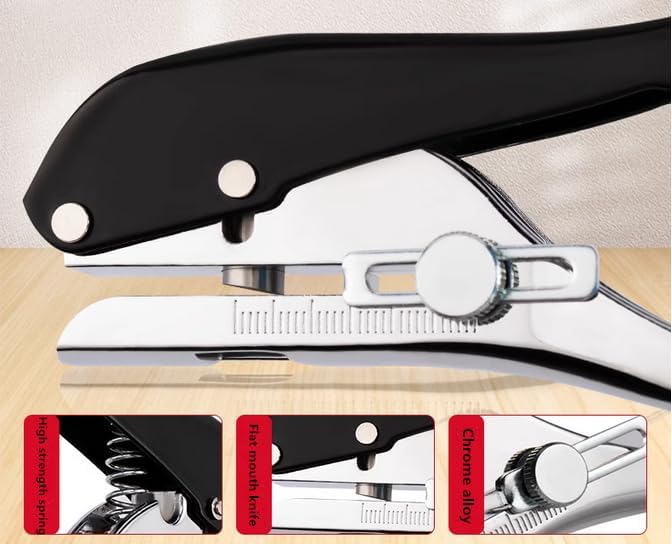 5/16 inch-8mm Heavy Duty Hole Puncher Round Single Hole Punch Badge Hole Punch Paper Punch Portable Hand Held Long Hole Puncher for Craft Paper Plastic Cardboard Business Card Photos-Black