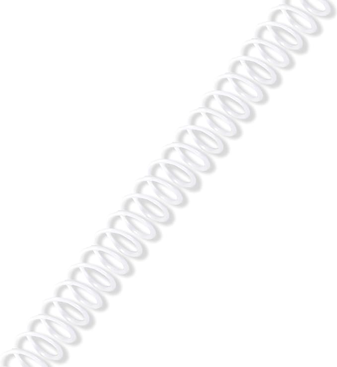 Rayson 1/2" Plastic Spiral Binding Coil, 95 Sheets Capacity, 4:1 Pitch 12.7mm White Coil Binding Spines for Business and Educational Purposes, Pack of 100