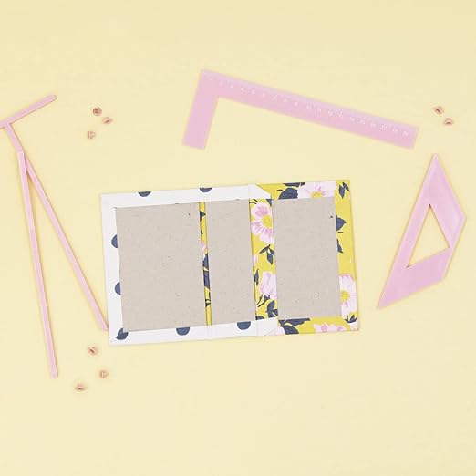 Craftelier - Kit Rulers and Binding Squares | Basic Tools for Scrapbooking, Craft and Binding Projects | Includes L Ruler, T Ruler and Squares | Color Pink