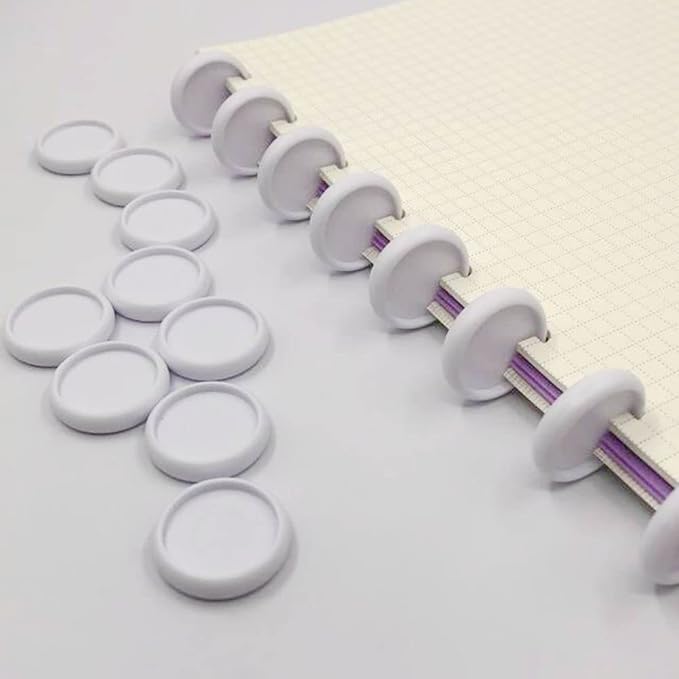 100pcs Discbound Notebook Discs DIY Planner Accessories fits for Tul,Levenger,Arc,Happy Planner,Talia(White,0.94inch/24mm)