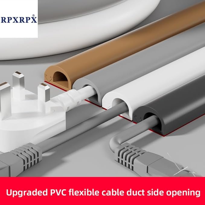 Side Open One Cord Cable Raceway Wire Cover for Cords, Our Cable Track is Best Suited for one Wire (Diameter <0.27"),Wire Raceway Management Cable Concealer Channel (Grey, 39in)