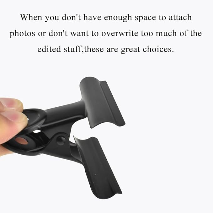 HAHIYO 2.5inch Black Bulldog Clips Metal File Hinge Binder Clips Clamps Save Space Strong Spring Jaws Rock Solid Grip Book Lay Flat Deburred Edge for Hang Photos Wall Grid Dog Food 9PCS