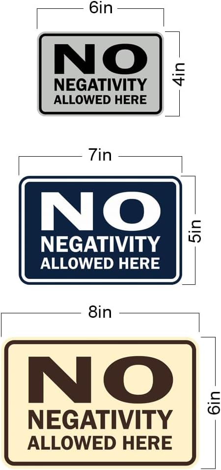 Signs ByLITA Classic Framed No Negativity Allowed Here Sign (Red) - Medium 10 Pack