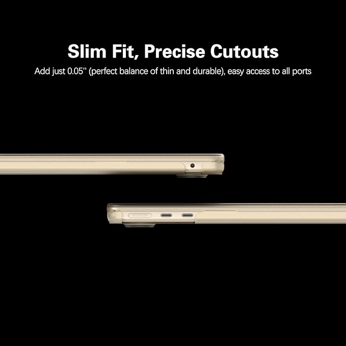 KEROM Starlight Case for MacBook Air 15 inch M4 2025 2024 2023 M3 M2 A3241 A3114 A2941, MacBook Air M4 15 inch Case, Frosted Matte Plastic Hard Shell & Keyboard Cover for Mac Air 15, Starlight Clear