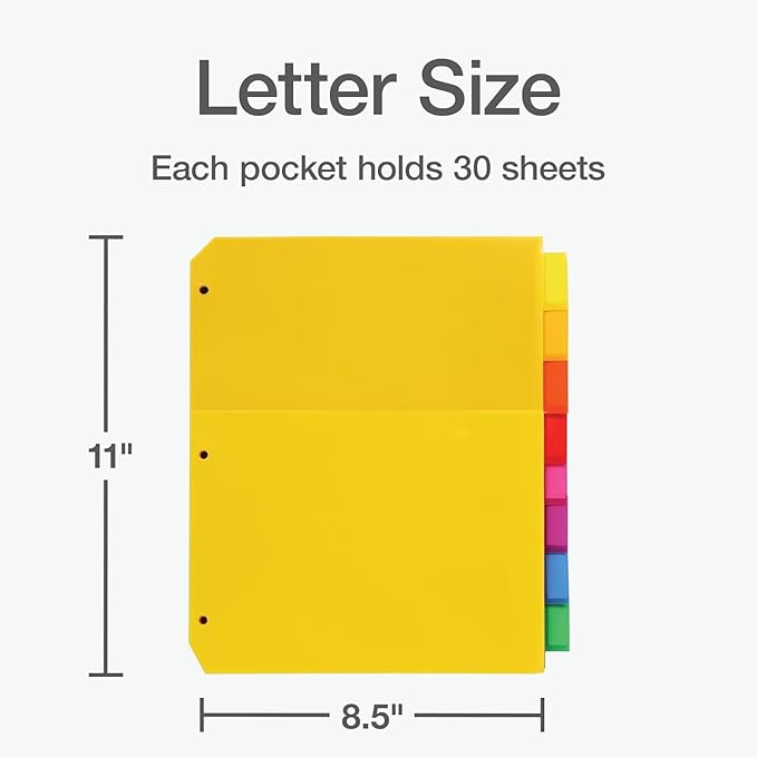 Oxford Plastic Binder Dividers, 8 Tab (Insertable Tab, 1 Set)