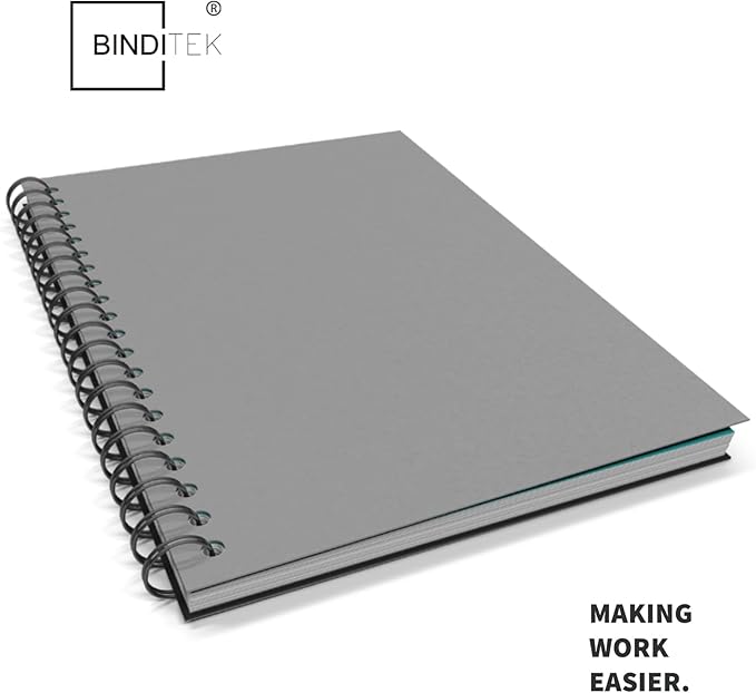 Binditek 25 Pack 12 Mil Sand-Textured Polycover - Plastic Binding Cover for Business Reports and Proposals - Lightly Sanded Finish - Square Corners, Un-Punched, Grey, Office Supplies