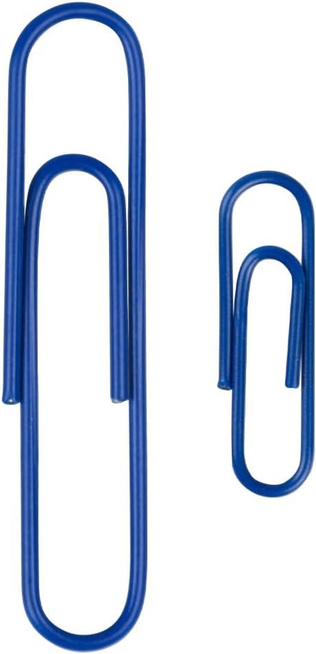 JAM PAPER Combo Pack Colorful Paper Clips - Standard & Jumbo - Dark Blue Paperclips - 1 Pack of 100 & 1 Pack of 75