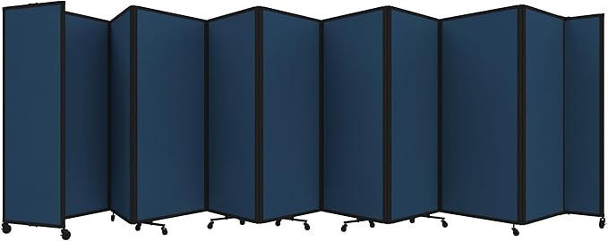 Versare Room Divider 360 Portable Wall Partition | Folding Panels | Large Freestanding Divider | Locking Wheels | Temporary Room Separator