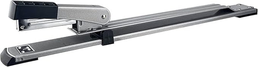 Deli Long Reach Stapler, Booklet Stapler with Jam Resistant, 25 Sheet Capacity, Long Arm Standard Staplers for Booklet, Book Binding, Art Journaling, Silver, 2024 Gifts