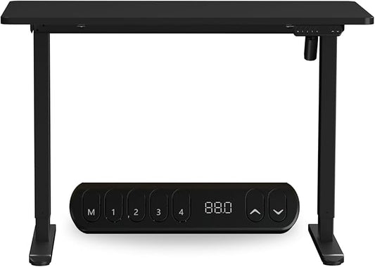 Sit to Stand Electric Standing Desk Complete Set with Frame and Tabletop 120 x 60 cm or 47.2 x 23.6 Inches (Black)