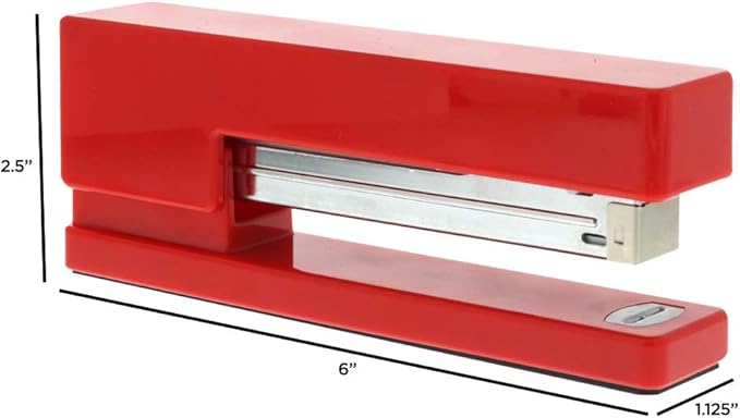 JAM PAPER Modern Desk Stapler - Red - Sold Individually