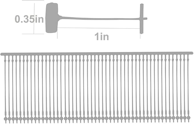 1 Inch Standard Tagging Attachments, 5000 Pieces, 50 Per Clip (Transparent Color)