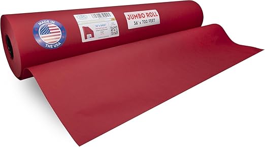 Christmas Red Kraft Paper Roll 36" x 8400" (700 feet) - Quality USA-Made Large Paper Roll 50lb Thickness for Packing, Moving, Shipping & Crafts/Art - Natural Wrapping Material by IDL Packaging