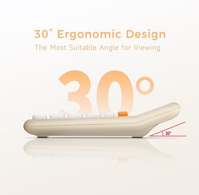 Pendancy Calculators Desktop, Basic 4 Function Handheld Desk Calculator with Solar Battery Dual Power, 12 Digit Large LCD Display Big Button for Office School Home Use (Beige)