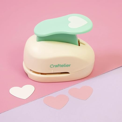 Craftelier - 1 Inch Heart Hole Punch with Lever Press | Hole Puncher for Paper Crafts | Heart Punch for Scrapbooking, DIY Cards & Journals | Hole Puncher for Paper & Cardstock.